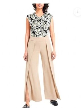 Ann Klein Wide-Leg Split Hem Pants Sz M
